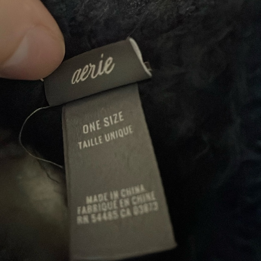 Aerie Open Front Cozy Plaid Pancho Blanket - Picture 4 of 5